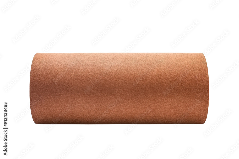 Obraz premium A Solitary Roll of Brown Paper Against a Pure White Background on a White or Clear Surface PNG Transparent Background