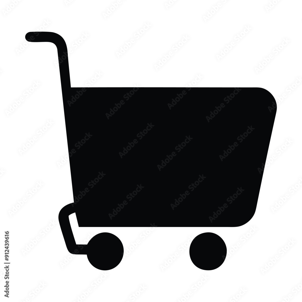 Black and white shopping cart icon. Vector illustration Black and white shopping cart icon. Vector illustration