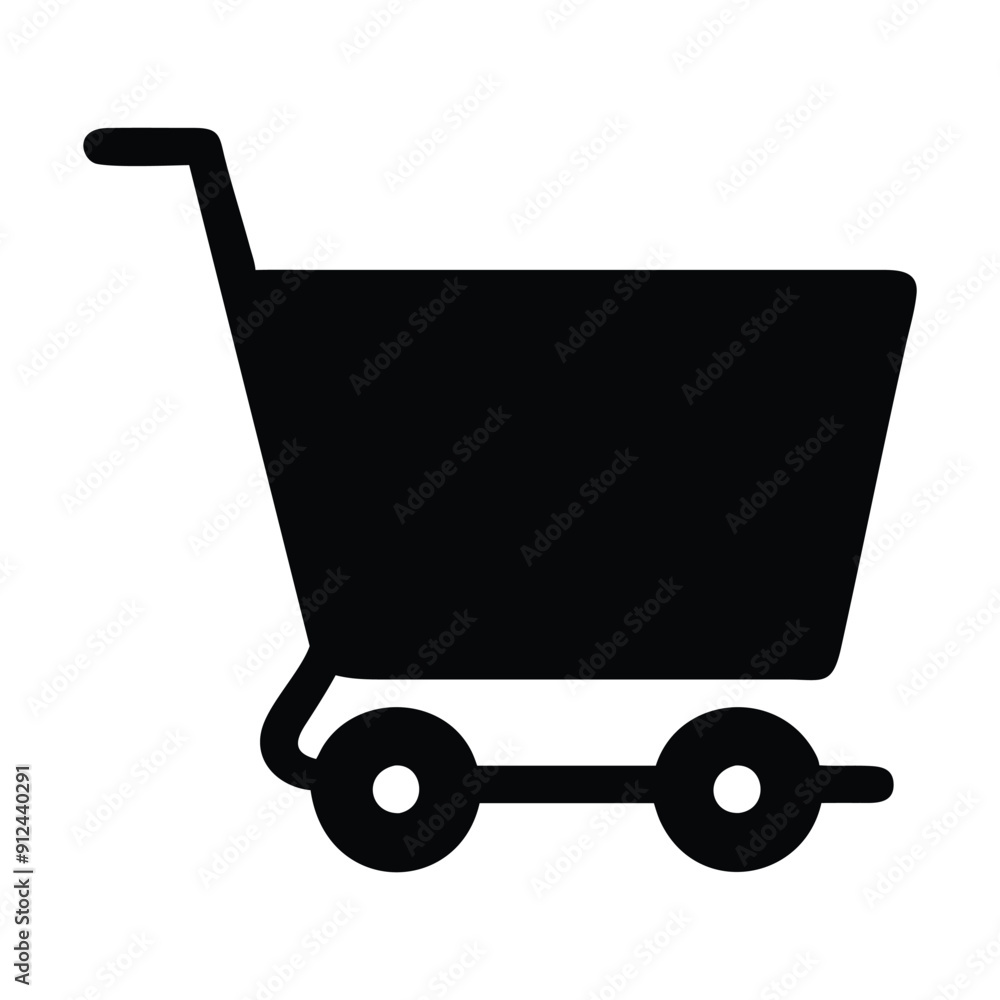 Black and white shopping cart icon. Vector illustration Black and white shopping cart icon. Vector illustration