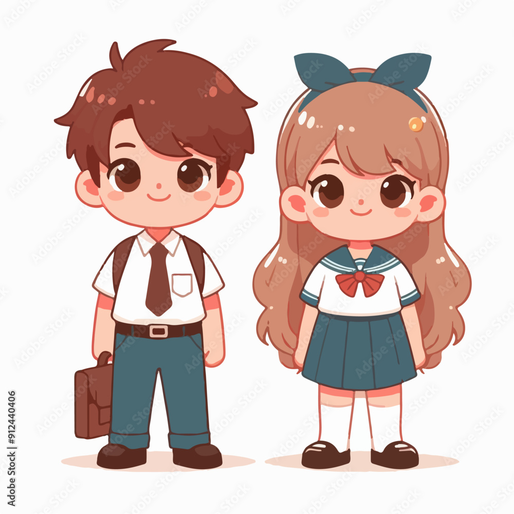 cute chibi characters school children cute chibi characters school children