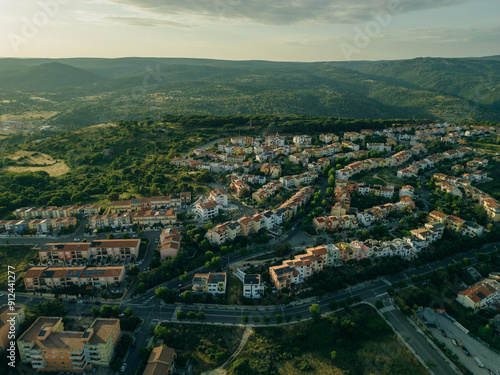 Aerial view of Nuoro, Province of Nuoro, Italy
