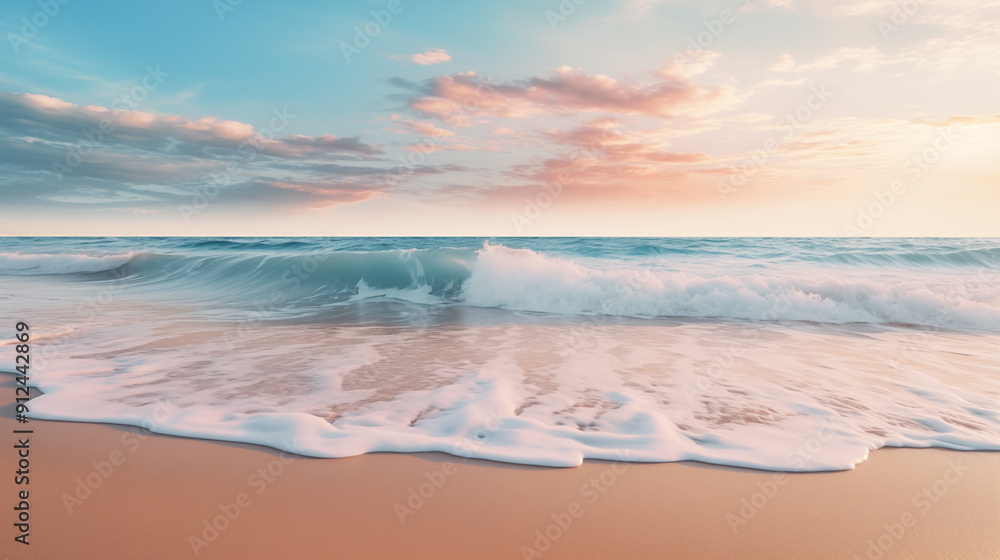 Tropical beach. Sunset on the sea waves. Tropical beach. Sunset on the sea waves.