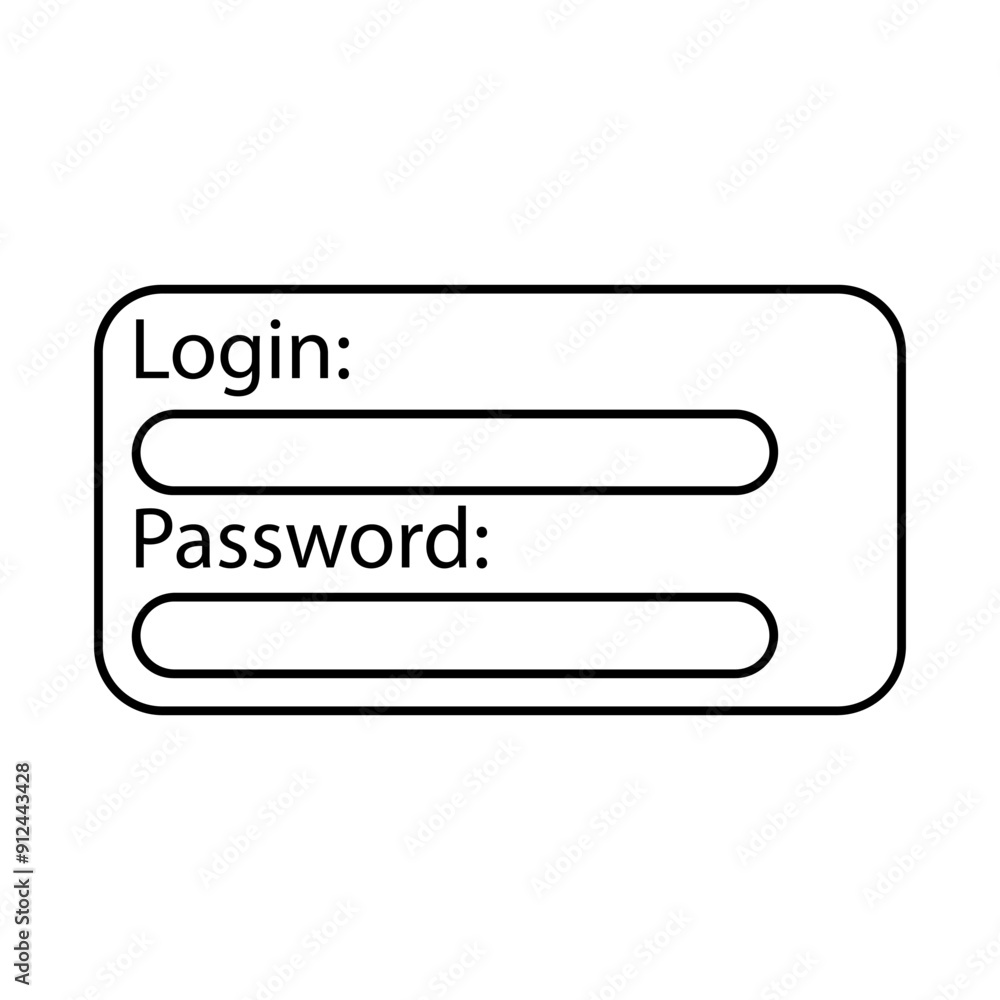 Login and Password vector icon. Login illustration sign. Password symbol or logo. Login and Password vector icon. Login illustration sign. Password symbol or logo.