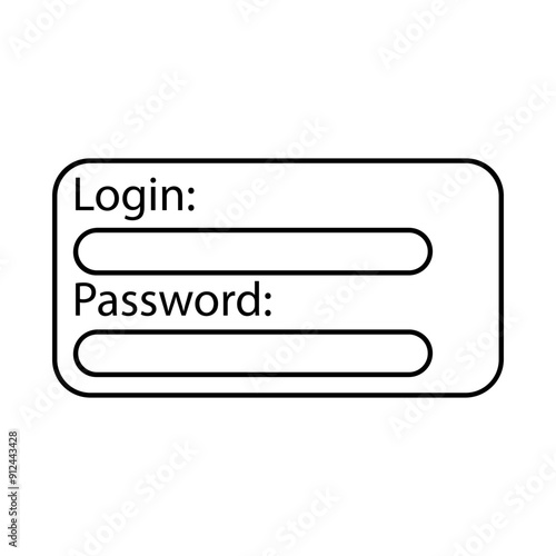 Login and Password vector icon. Login illustration sign. Password symbol or logo.