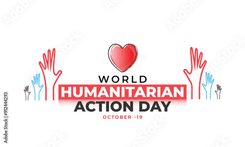World Humanitarian action day. background, banner, card, poster, template. Vector illustration.