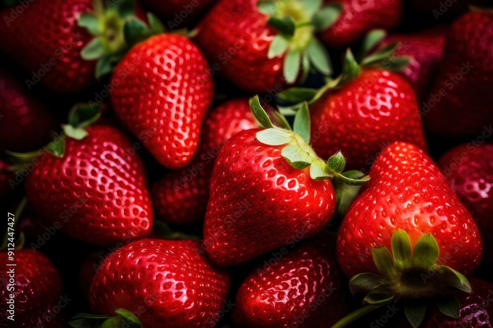 strawberry Fruit background, photography with generative ai