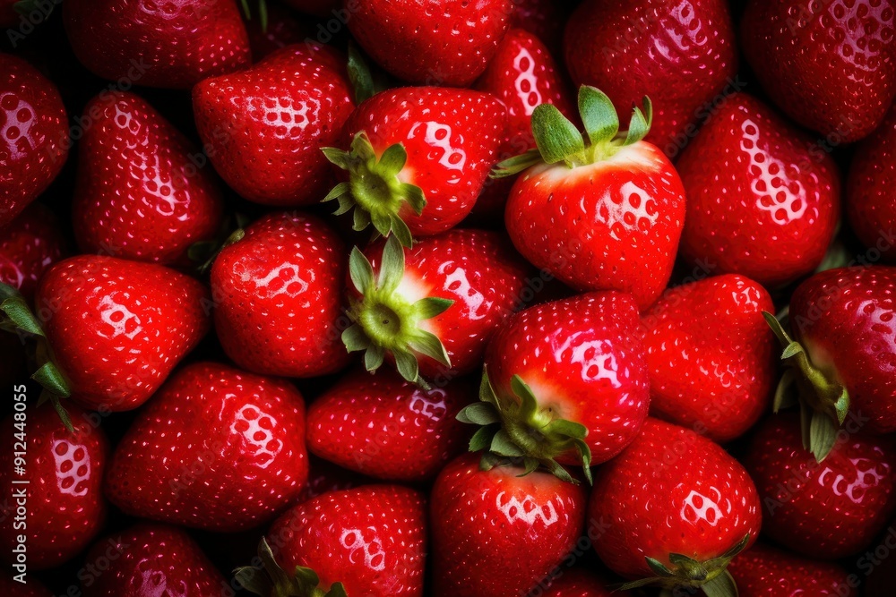 strawberry Fruit background, photography with generative ai
