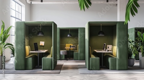Quiet Zone: An office space specifically set up for uninterrupted work, equipped with soundproofing to ensure a serene environment free from distractions.
