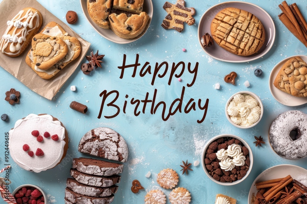 Baking-Themed Collage: A delicious collage with photos of baking birthday cakes, cookies, and other treats. The text Baking-Themed Collage: A delicious collage with photos of baking birthday cakes, cookies, and other treats. The text