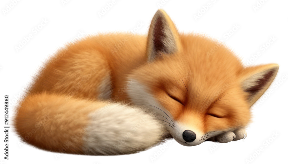 Obraz premium PNG Fox wildlife sleeping animal.
