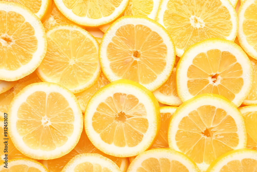 Texture of sliced lemons as background Texture of sliced lemons as background