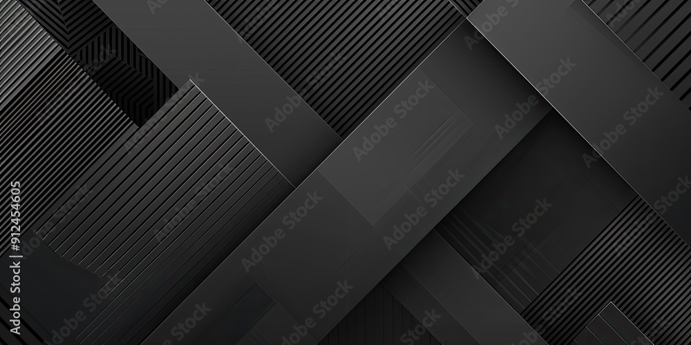 Fototapeta premium Abstract black geometric shapes.