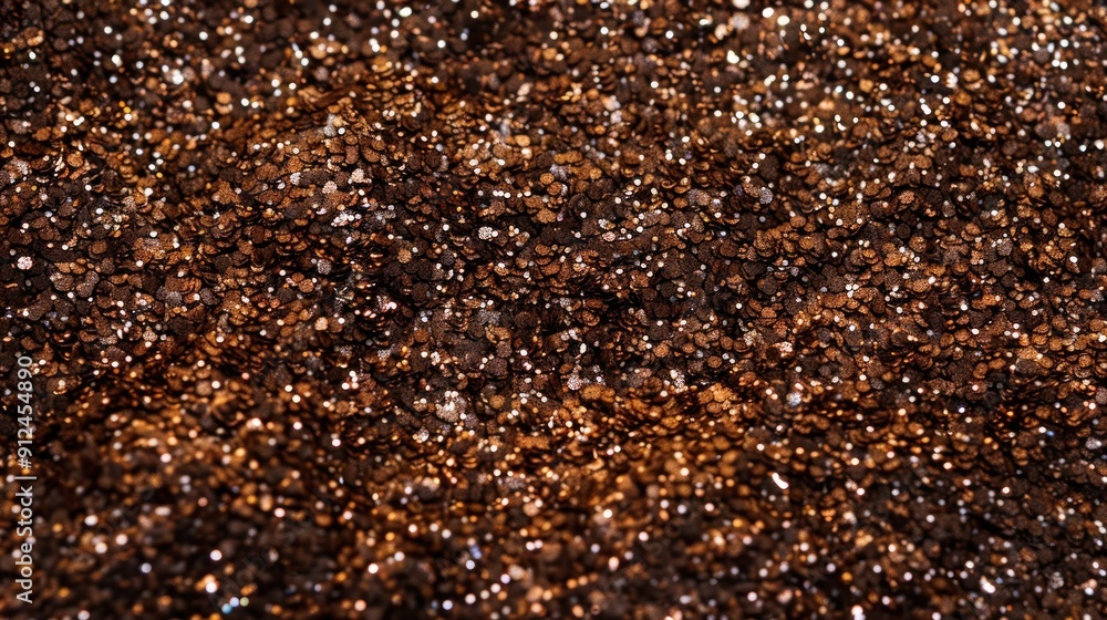 Close-Up of Shimmering Brown Glitter Close-Up of Shimmering Brown Glitter