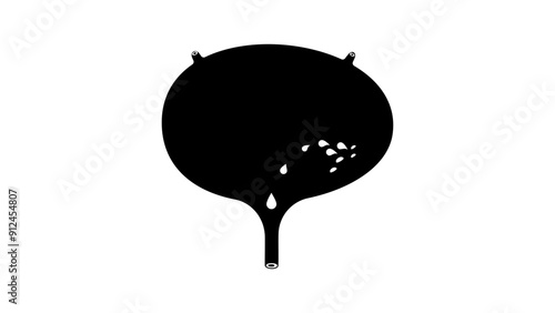 Cystitis emblem, Black Isolated Silhouette
