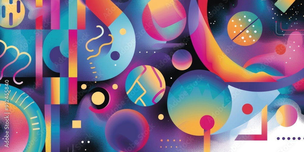 Abstract geometric shapes in vibrant colors. Abstract geometric shapes in vibrant colors.