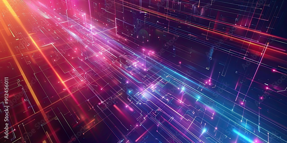 Abstract digital network of glowing lines. Abstract digital network of glowing lines.