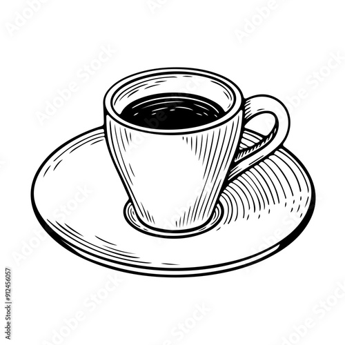 hand drawn illustration cup of coffee