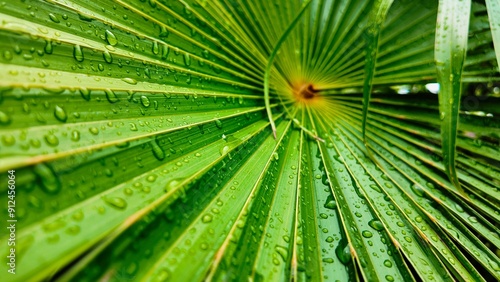 gouttes de pluie sur feuilles de palmier
