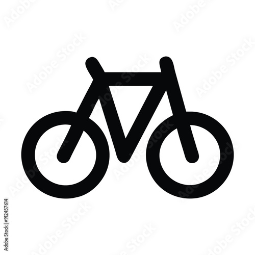 Black and white bicycle icon. Vector illustration