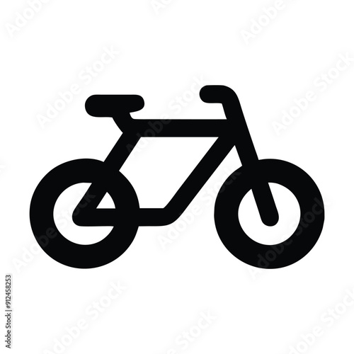 Black and white bicycle icon. Vector illustration