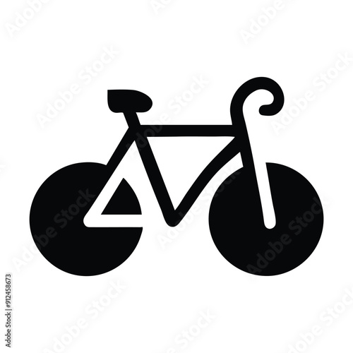 Black and white bicycle icon. Vector illustration