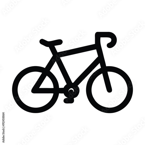 Black and white bicycle illustration. Vector illustration