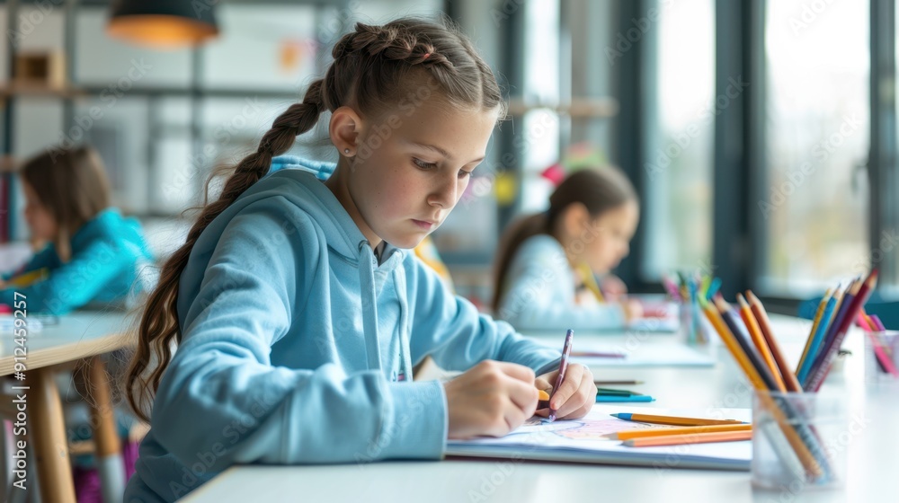 The girl in the classroom The girl in the classroom