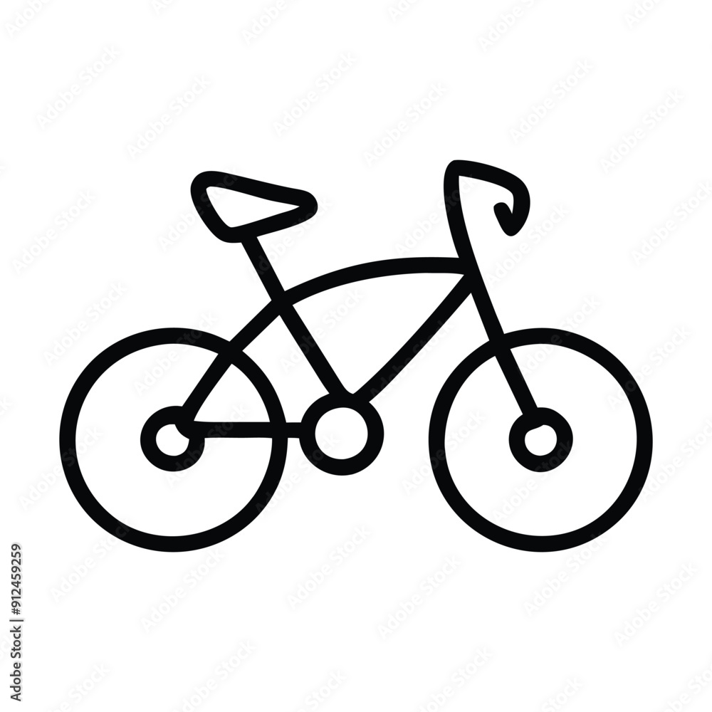 Black and white line art illustration of a bicycle. Vector illustration Black and white line art illustration of a bicycle. Vector illustration
