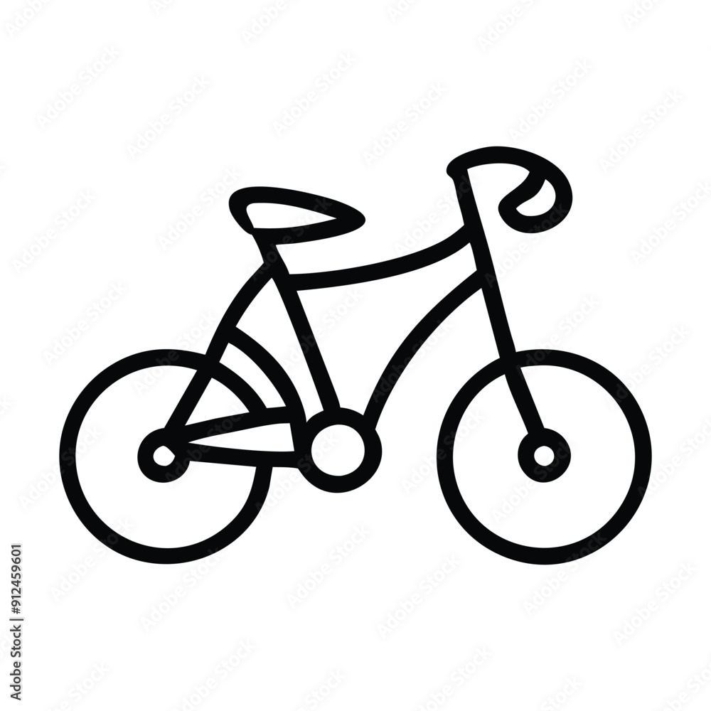 Simple black and white line drawing of a bicycle. Vector illustration Simple black and white line drawing of a bicycle. Vector illustration