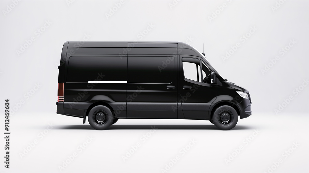 Black Van Isolated on White Background Black Van Isolated on White Background