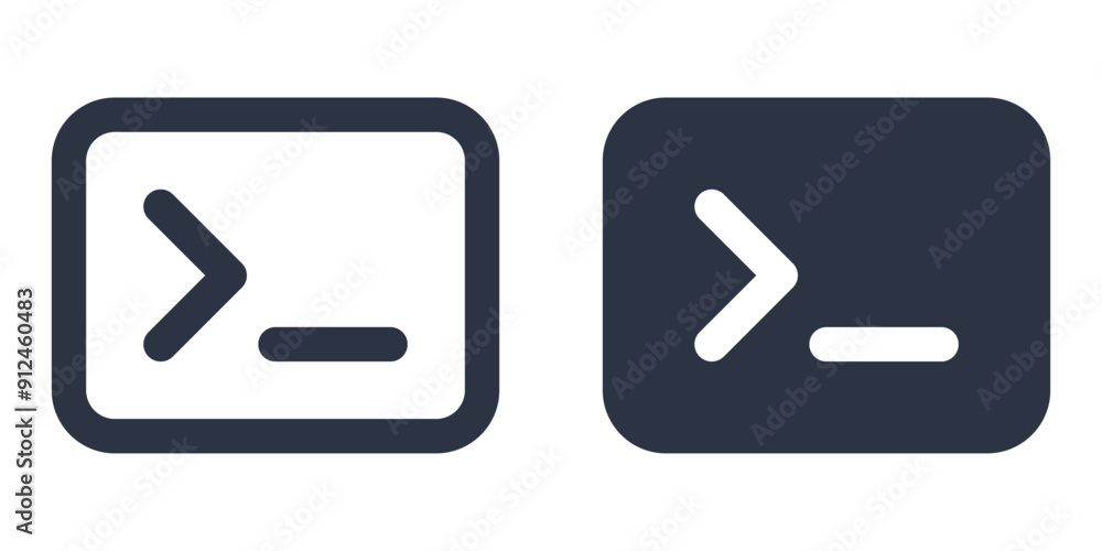 Command line simple icons set designed in filled, outline, line and stroke style Command line simple icons set designed in filled, outline, line and stroke style