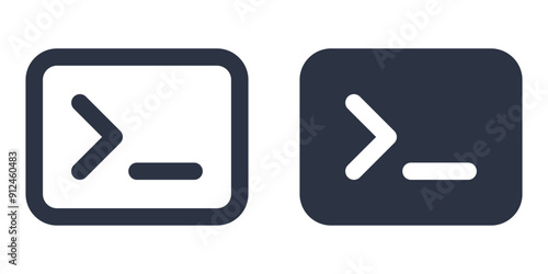 Command line simple icons set designed in filled, outline, line and stroke style