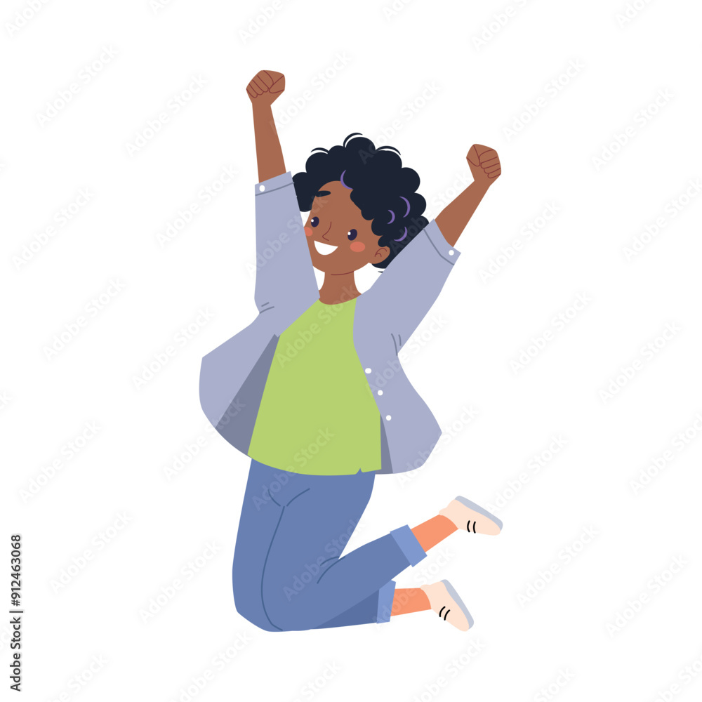Celebrating Man Character Jump and Cheering Vector Illustration Celebrating Man Character Jump and Cheering Vector Illustration
