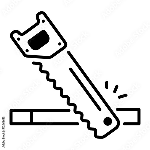 A linear style icon of handsaw