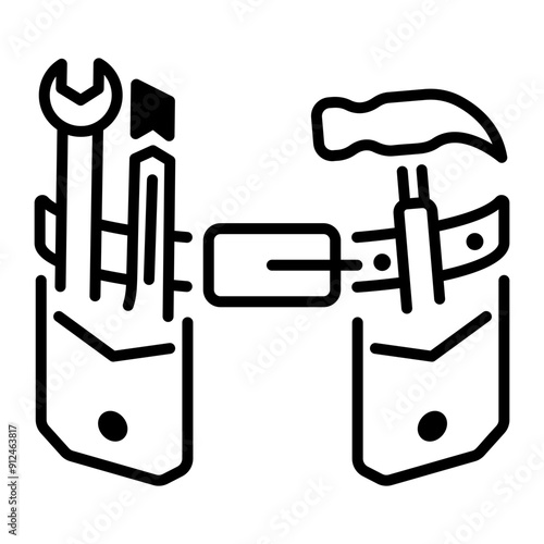 Tool belt icon in linear style 
