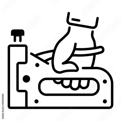 An outline style icon of heavy stapler 