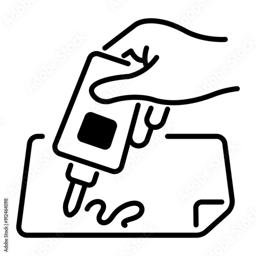 Glue icon in line style 