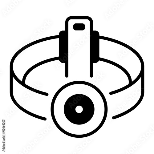 A linear style icon of headlamp 