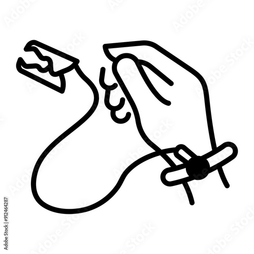 Antistatic strap icon in line style 