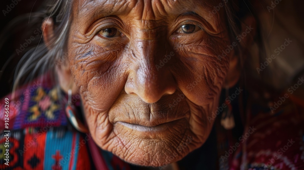 Close-up portrait of an elderly female. Close-up portrait of an elderly female.