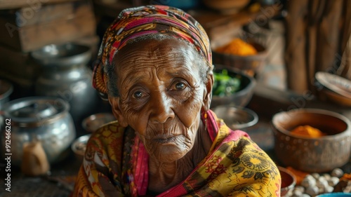 Close-up portrait of an eld...