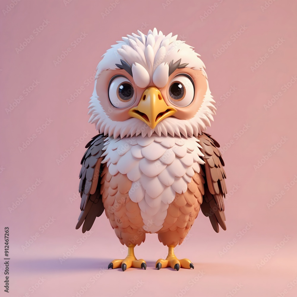 Fototapeta premium 3D cartoon eagle with angry expression.