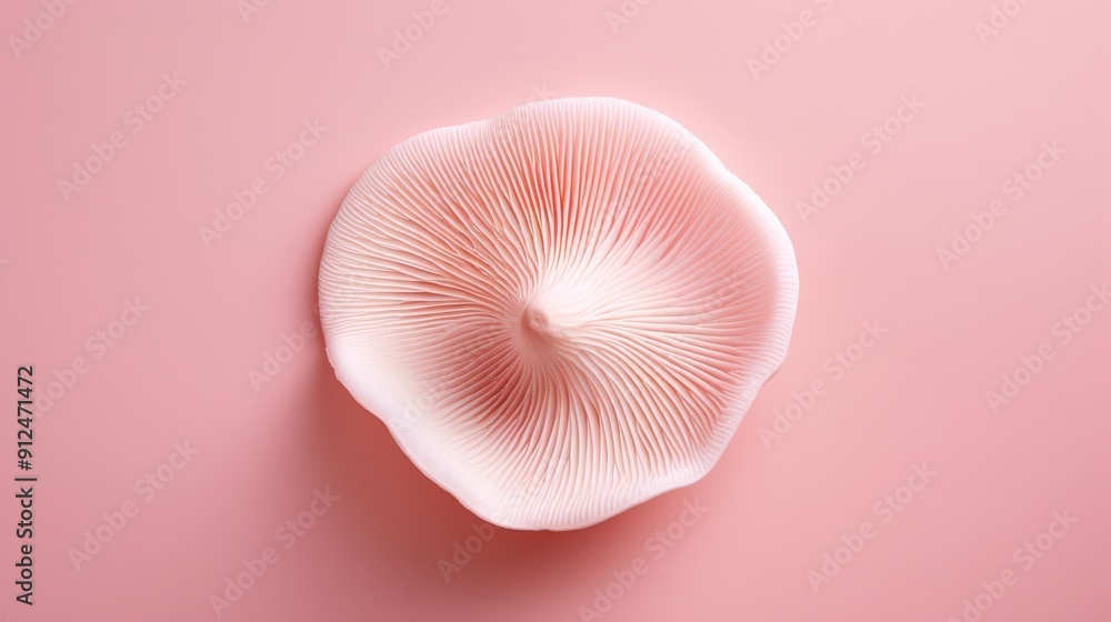 Fototapeta premium Pink Mushroom on Pink Background