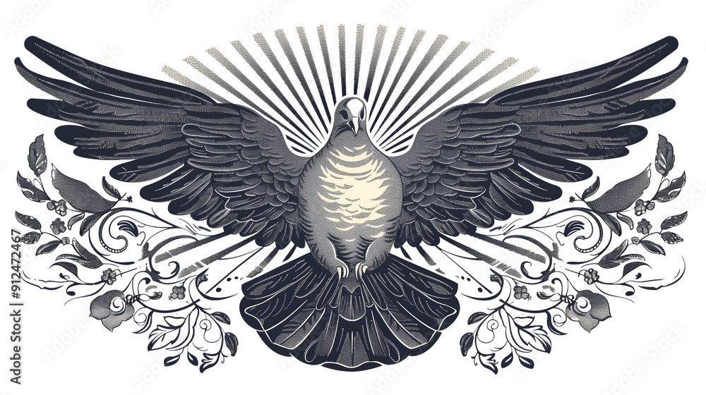 Obraz premium Pigeon Christian symbol