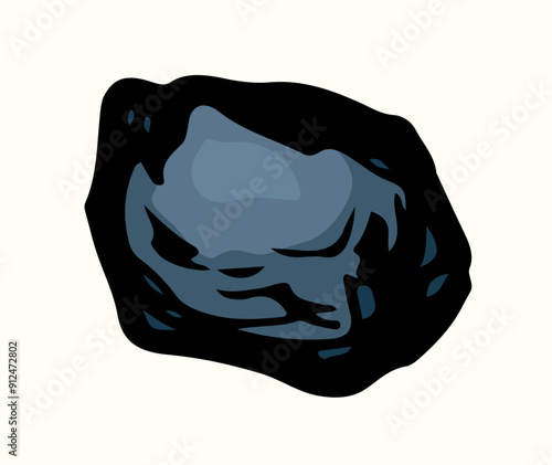 Vector drawing. Small Asteroid in the sky