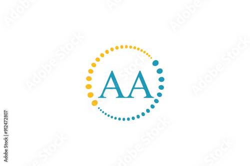 AA letter logo design icon template elements colorful alphabet collection type characters logo type. 