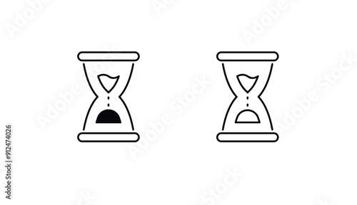 Hourglass icon design with white background stock illustration