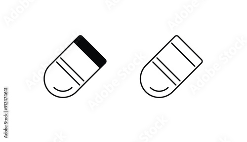 Eraser icon design with white background stock illustration