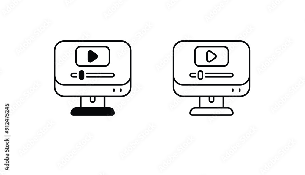 Video Tutorial icon design with white background stock illustration Video Tutorial icon design with white background stock illustration
