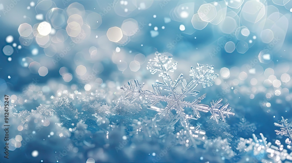 multiple of close up image of snow flake multiple of close up image of snow flake